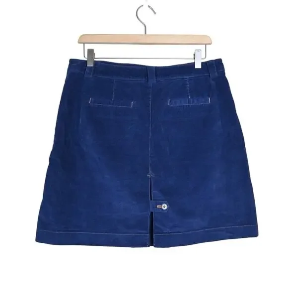 Brooks Brothers Women's 8 Blue Corduroy Pleated Mini Skirt - Picture 2 of 8